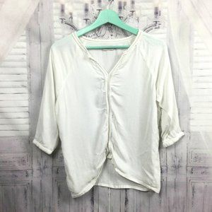 Soaked in Luxury Pullover Navy Ruffle - Size XL